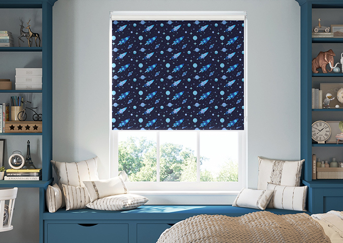 Rocket Adventure, Cosmic Blue - Roller Blind - Image 3